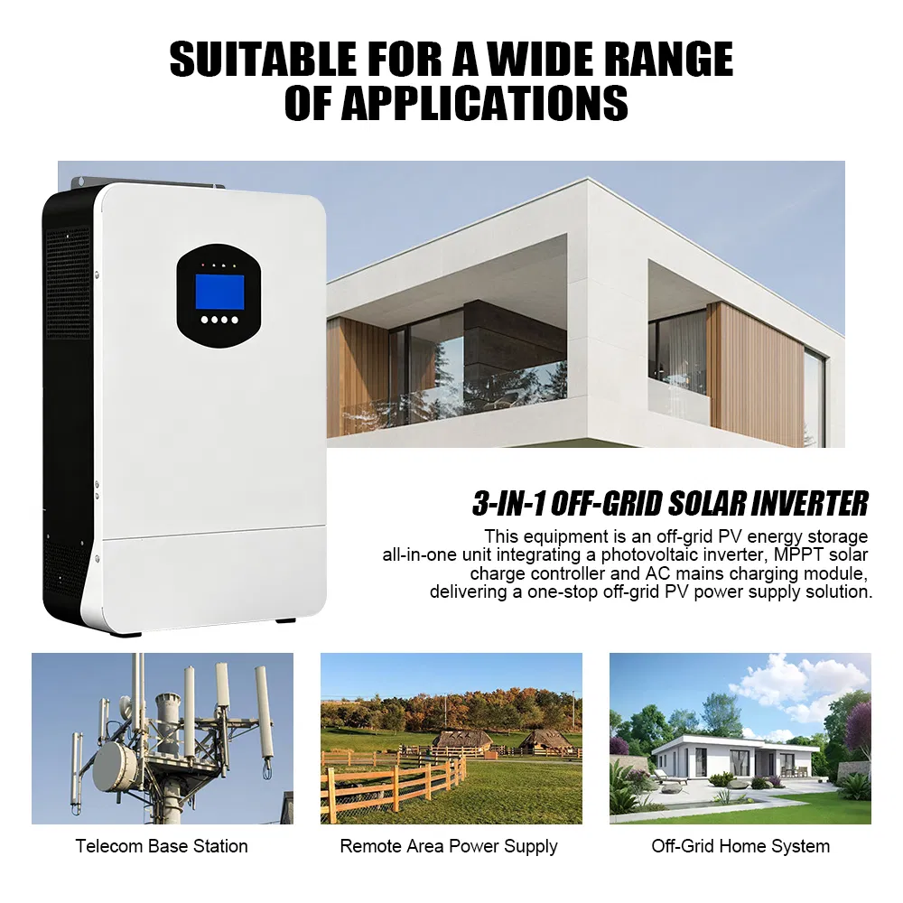 Inversor Híbrido Off-Grid Tudo-em-Um 3kw 6kw 12kw Carregador Utilitário e MPPT Solar Integrado para Residencial