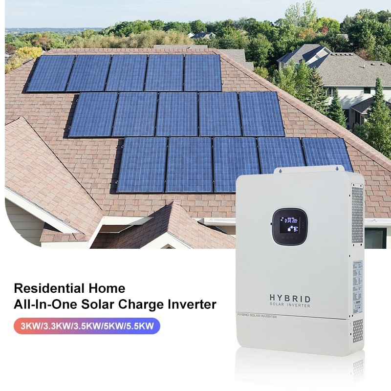 Inversor Solar Monofásico 8kw 10kw em Sistema de Inversor Conectado à Rede com Bateria de Armazenamento