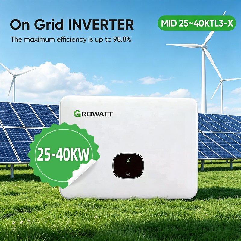 Inversor Solar Growatt MID 25~40ktl3-X 3 Fase 25kw 30kw 40kw Inversor Conectado à Rede Inversor de String 3MPPT com Função Afci Inversor de Energia Solar para Casa