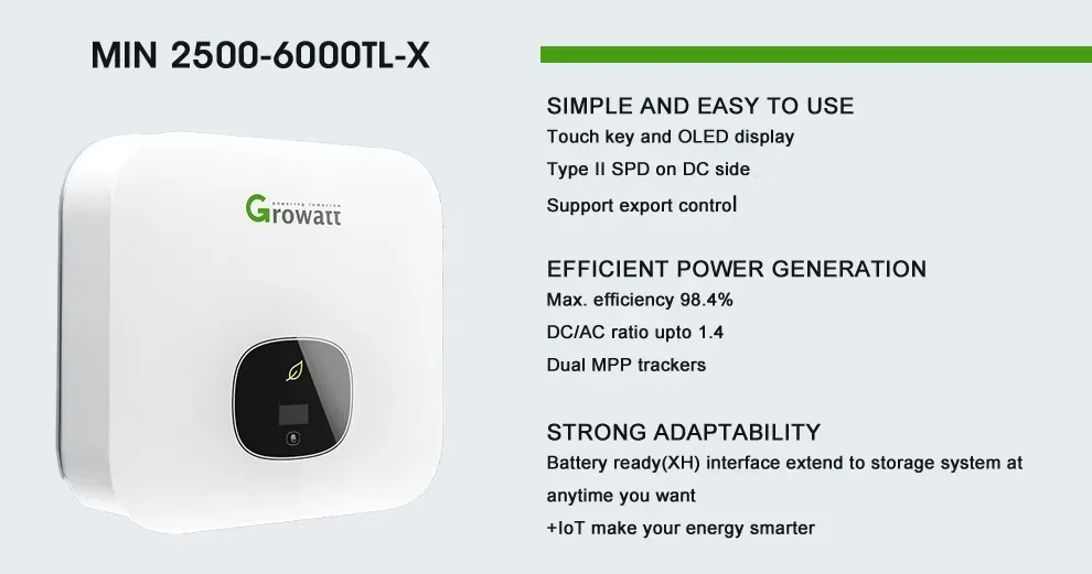 Inversor Solar Monofásico Trifásico Deye Growatt Srne Solis para Sistema Solar Residencial