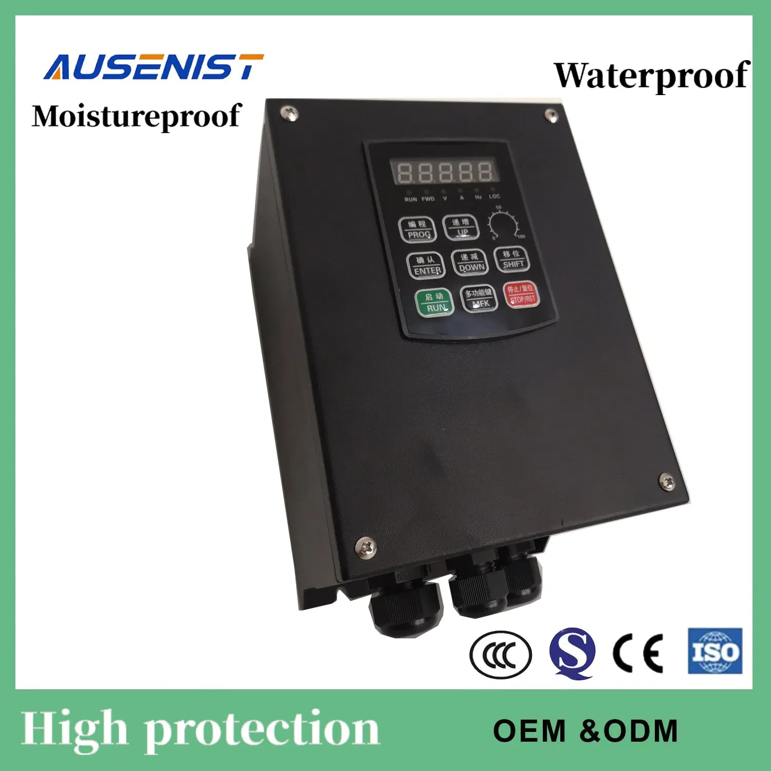 Ausenist CV8000 IP65 Controle Inteligente VFD IP54 Bomba de Água à Prova d'Água e Poeira VFD Monofásica Trifásica Inversor de Frequência