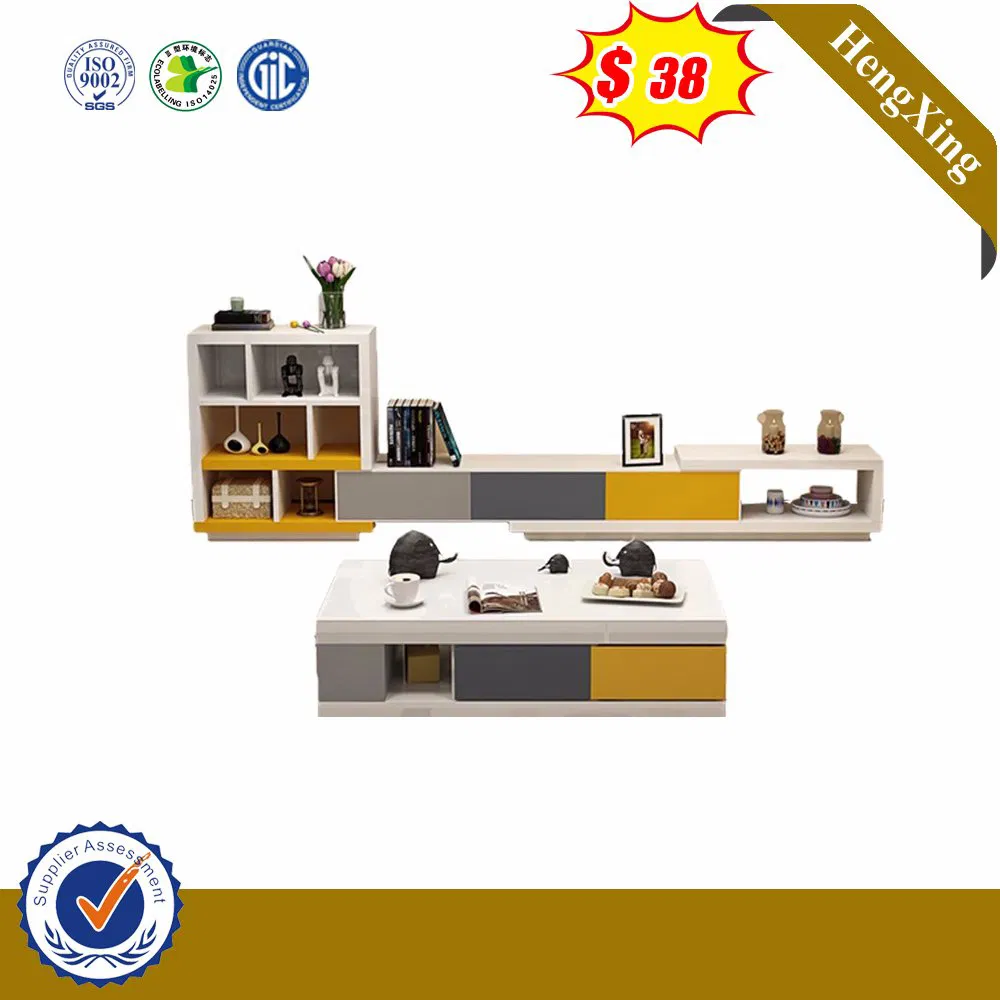 طاولة تلفاز خشبية حديثة بسعر الجملة مع سطح زجاجي لطاولة قهوة (UL-1162)