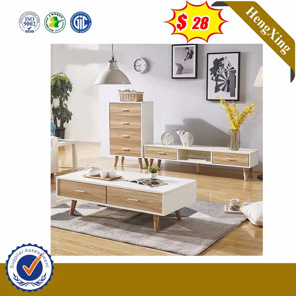 طاولة تلفاز خشبية حديثة بسعر الجملة مع سطح زجاجي لطاولة قهوة (UL-1162)