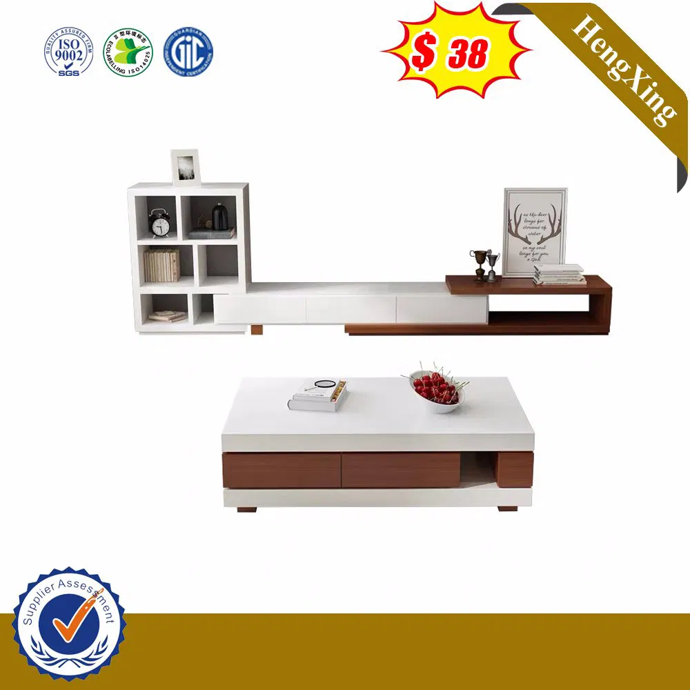 طاولة تلفاز خشبية حديثة بسعر الجملة مع سطح زجاجي لطاولة قهوة (UL-1162)