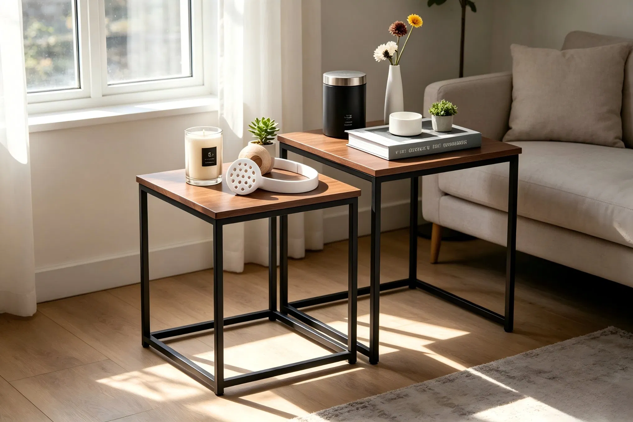 طاولة جانبية خفيفة الوزن قوية التحمل ثابتة بسيطة التصميم للبيع الساخن في غرفة المعيشة