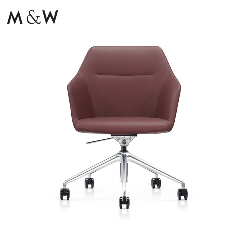 مُصنِع م&W فوشان الصين كرسي مكتب جلد كلاسيكي متوسط الظهر قابل للتعديل للاسترخاء
