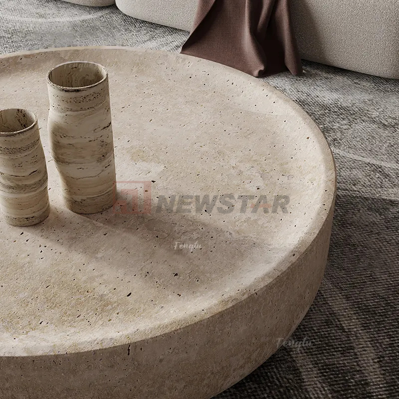 طاولات قهوة إيطالية حديثة مستدير وأثاث منزلى رخامى حجرى طاولة قهوة
