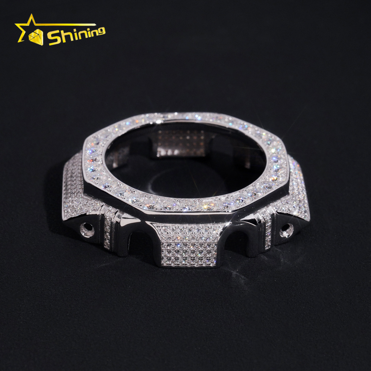 New Design 925 Silver GA2100 VVS Moissanite Watch Bezel Iced Out Hip Hop Moissanite Watch Case Accessories for Men