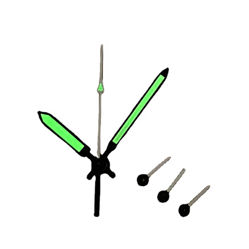 VK63 Watch Hands Carbon Fiber Black Green Luminous for Quartz Movement Light Weight Handmade