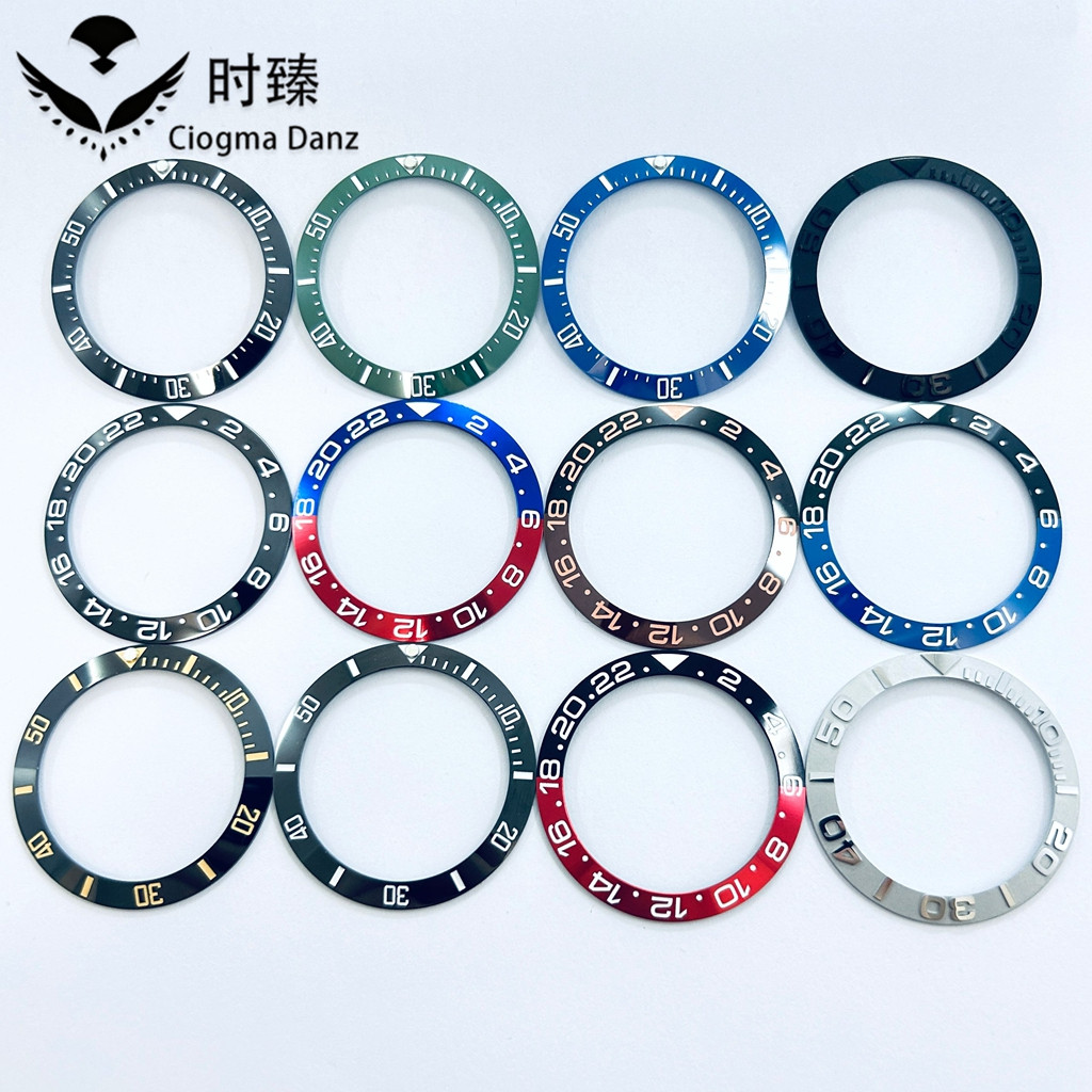 Factory Direct 40mm/31.5mm Black Ceramic Aluminium Sloping Bezel Fit 44mm Watch Case Watch Accessories Parts SEA Bezel Insert