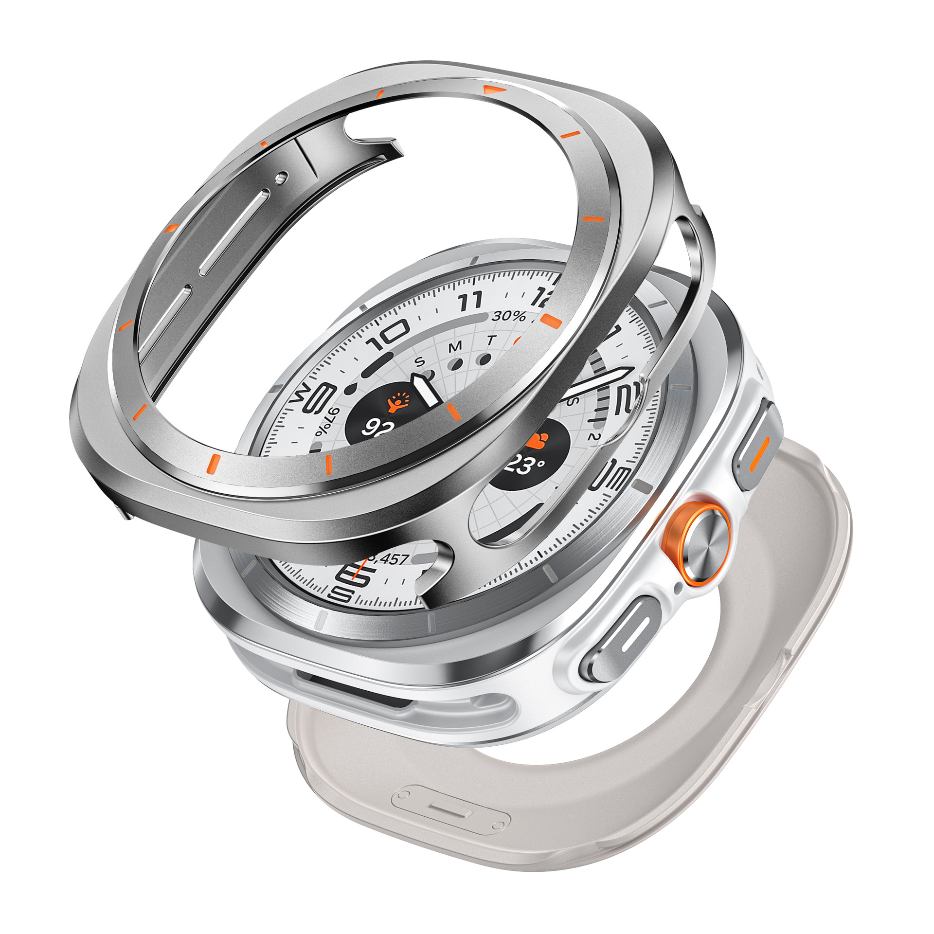 Smart Zinc Alloy Protective Bumper Hard Back Cover 47mm Shockproof 2 in 1 Metal Watch Case for Samsung Watch 7 Ultra