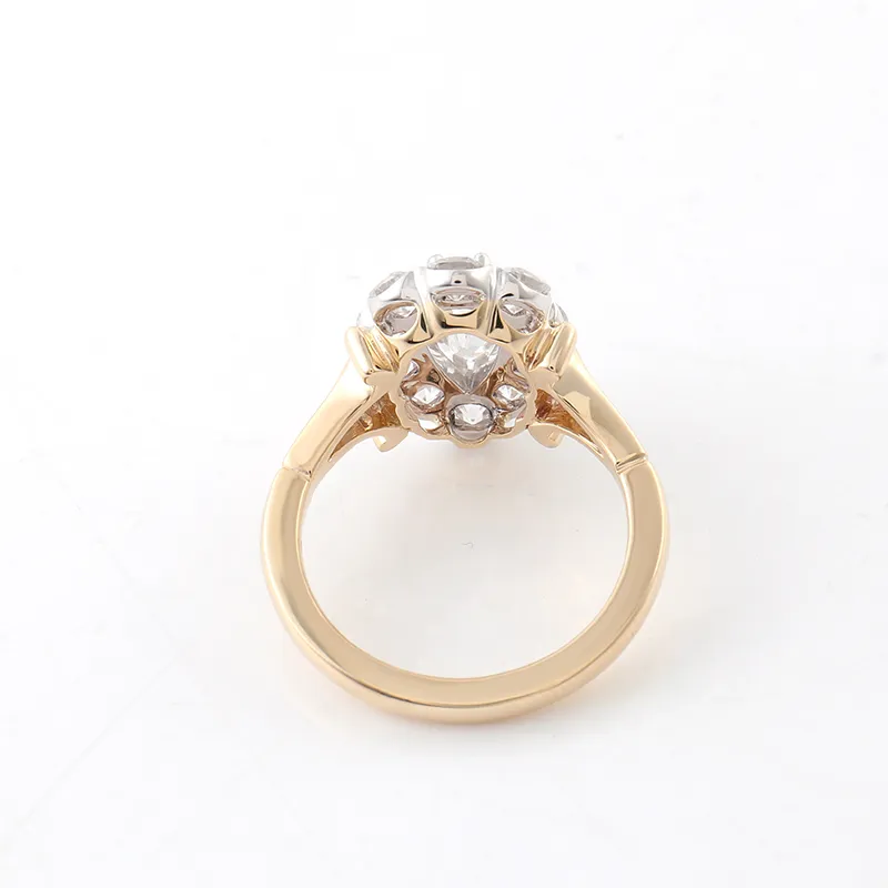 Pear Cut Moissanite Ring Luxury Jewelry 14K Yellow Gold Fine Jewelry Moissanite Diamond Ring
