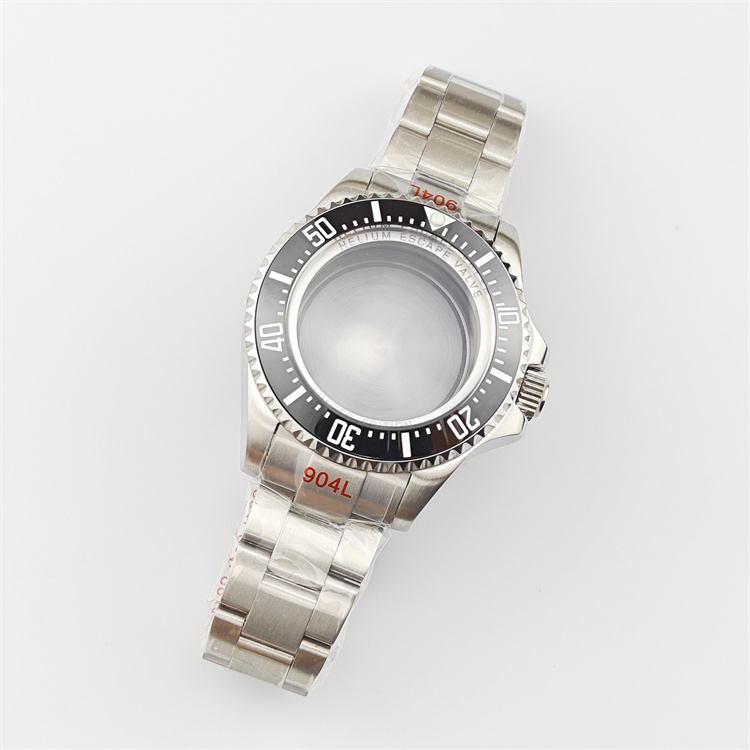 44mm Rlx Stainless Steel Watch case Deep Sea Sapphire Crystal Ceramic Bezel Modify Watch Parts Fit for NH35 Movement