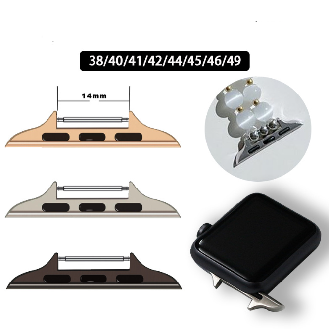 Stainless Steel One-Piece Lug Connector for Smart Watch Band - Spring Bar Type Adapter Compatible with 1-10 Series