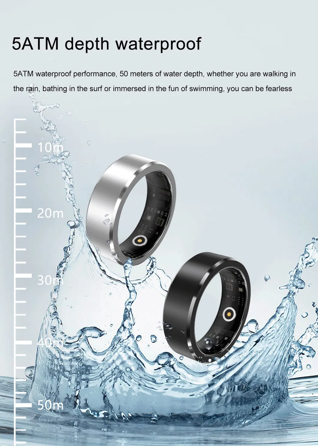 Waterproof Smart Intelligent Ring Activity Fitness Health Blood Oxygen Smart Ring Watch