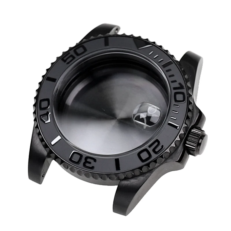 5ATM Waterproof Ceramic Bezel Insert Transparent Case Back Sapphire 40mm NH35 Stainless Steel Watch Case
