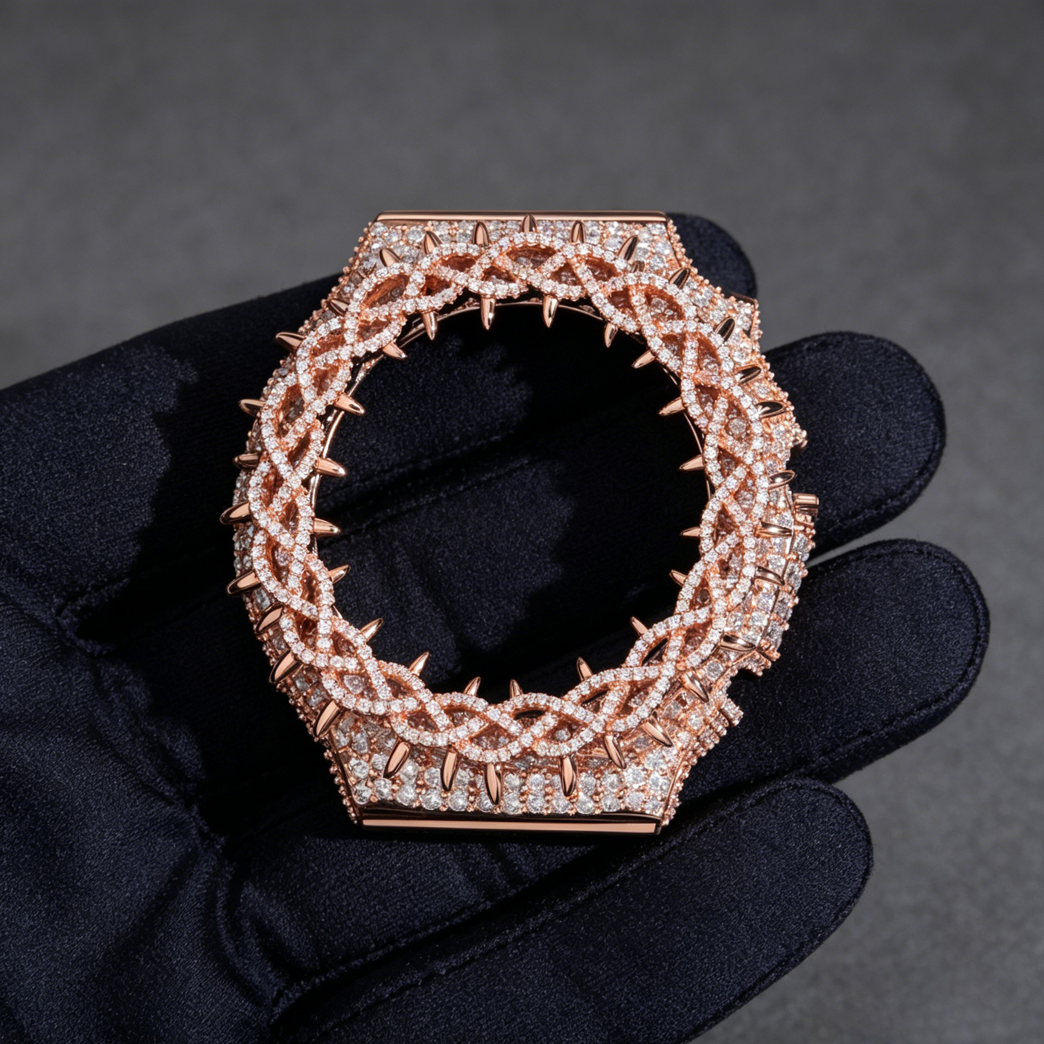 Luxury Iced Out Watch Case VVS Moissanite Stone Stone S925 Silver Watch Bezel for GA-2100 Replacement Watch Parts Custom