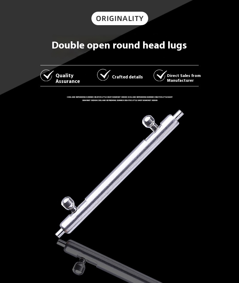 Wholesale Customizable Full Steel Lugs 304/316 Stainless Steel Double Open Head Silicone Strap for Wristwatch Switches
