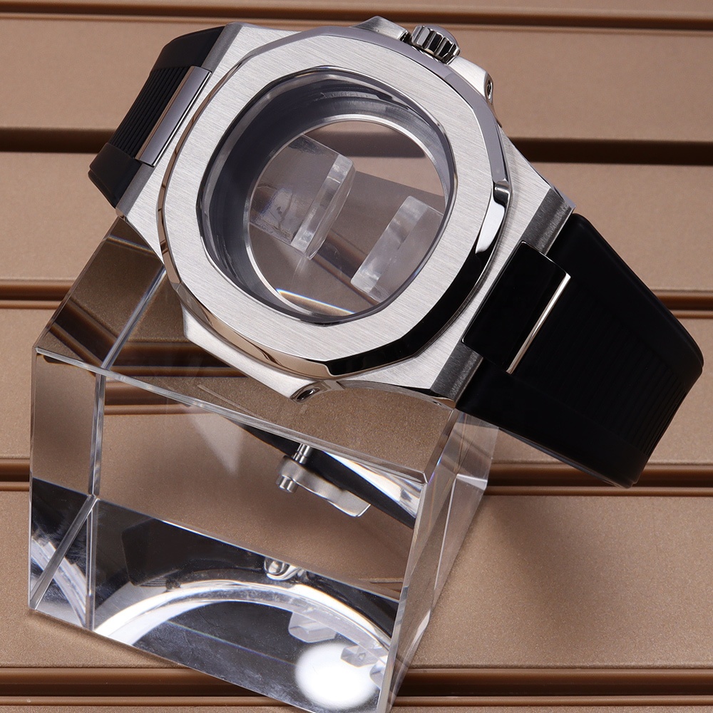 40mm MEN'S Mechanical Watch Case Exhibition BackCover for Nautilus Style NH35/NH36 Movement 10ATM Modification Replacement Parts