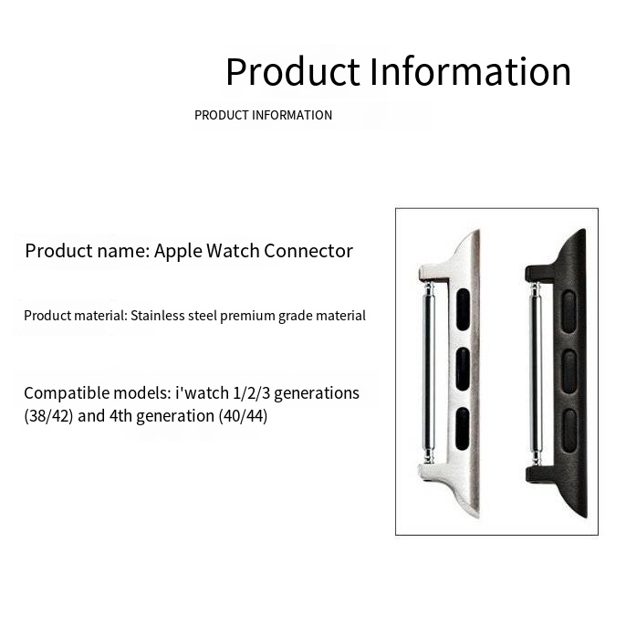 Stainless Steel Breathable Smartwatch Luxury Lugs Connector Strap Adapter for Watch Series 10 9 8 7 6 SE 2 SE Buckle