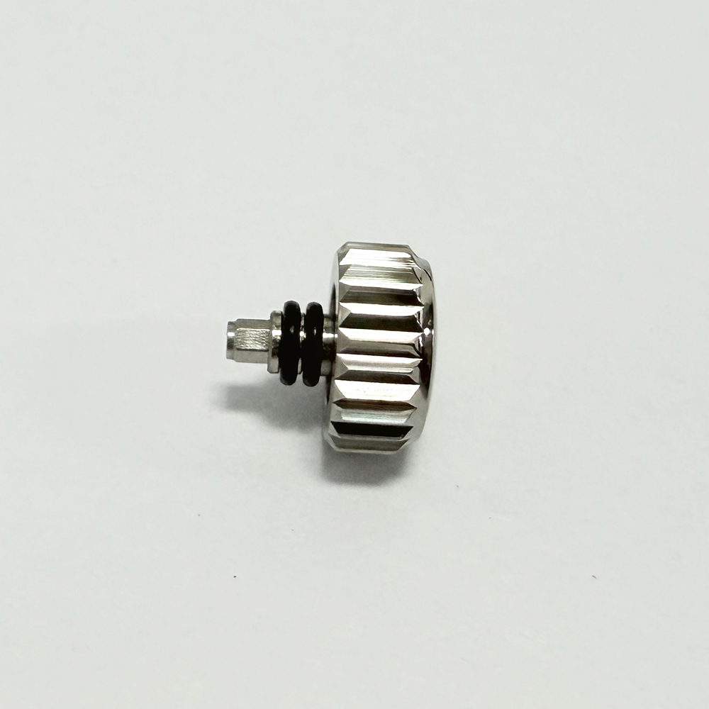 Watch Accessories Silver Polished Titanium Sharp Teeth Custom Made Screw Watch Crown 6mm 7mm 8mm Fit for NH35/NH36/ETA 2824