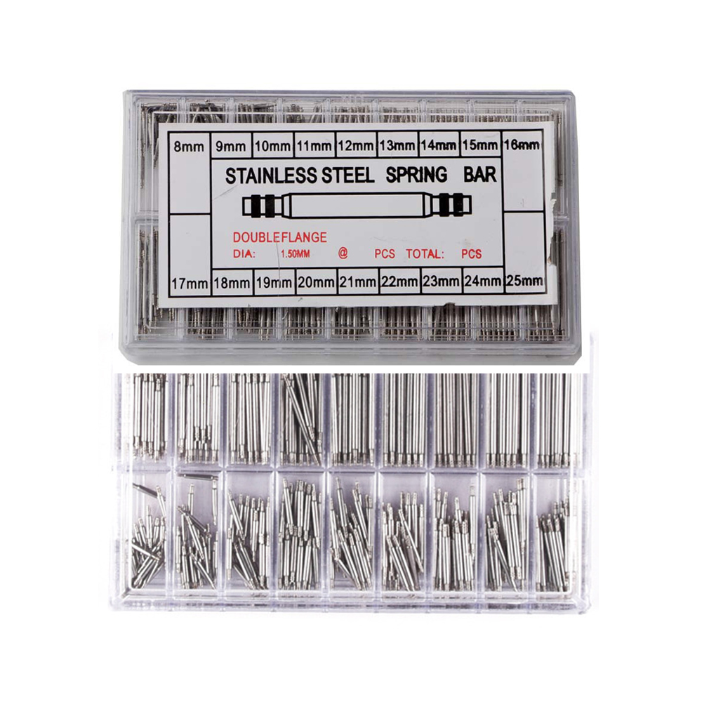 Professional 180/270/360 Pcs Watch Band Spring Bars Stainless Steel Link Pins Dia 1.5mm Size 8-25mm