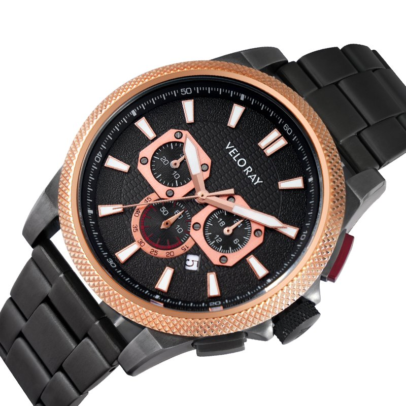 Men's Casual Vintage Three-Eye Quartz Watch: Oil-Pressed Dial Texture for Quality Feel