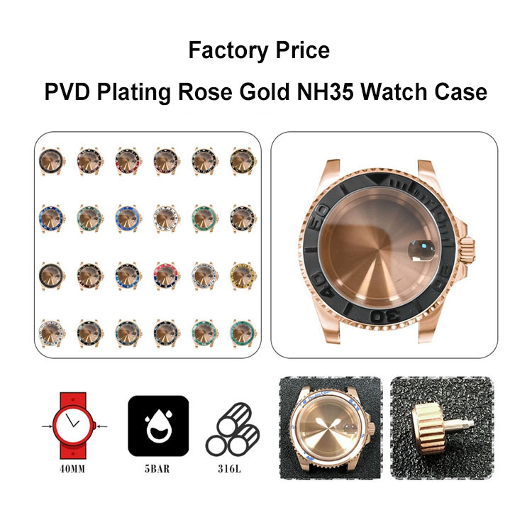 WYGICOO JP-C2402 5ATM Waterproof Ceramic Bezel Insert Transparent Case Back Sapphire 40mm NH35 Stainless Steel Watch Case