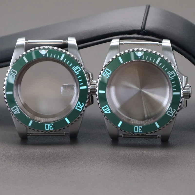 5ATM Waterproof Ceramic Bezel Insert Transparent Case Back Sapphire 40mm NH35 Stainless Steel Watch Case