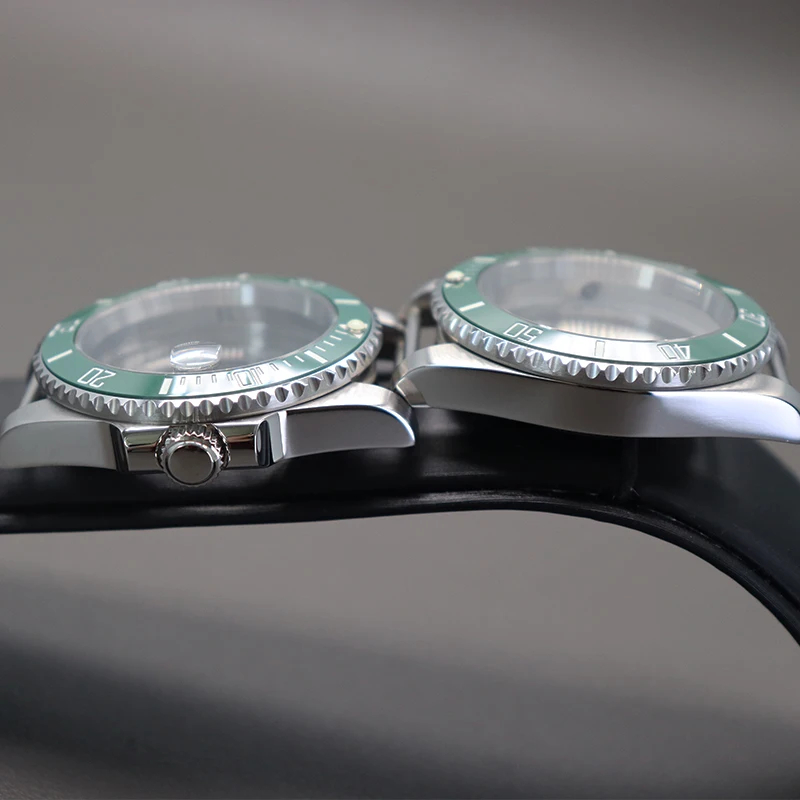 5ATM Waterproof Ceramic Bezel Insert Transparent Case Back Sapphire 40mm NH35 Stainless Steel Watch Case