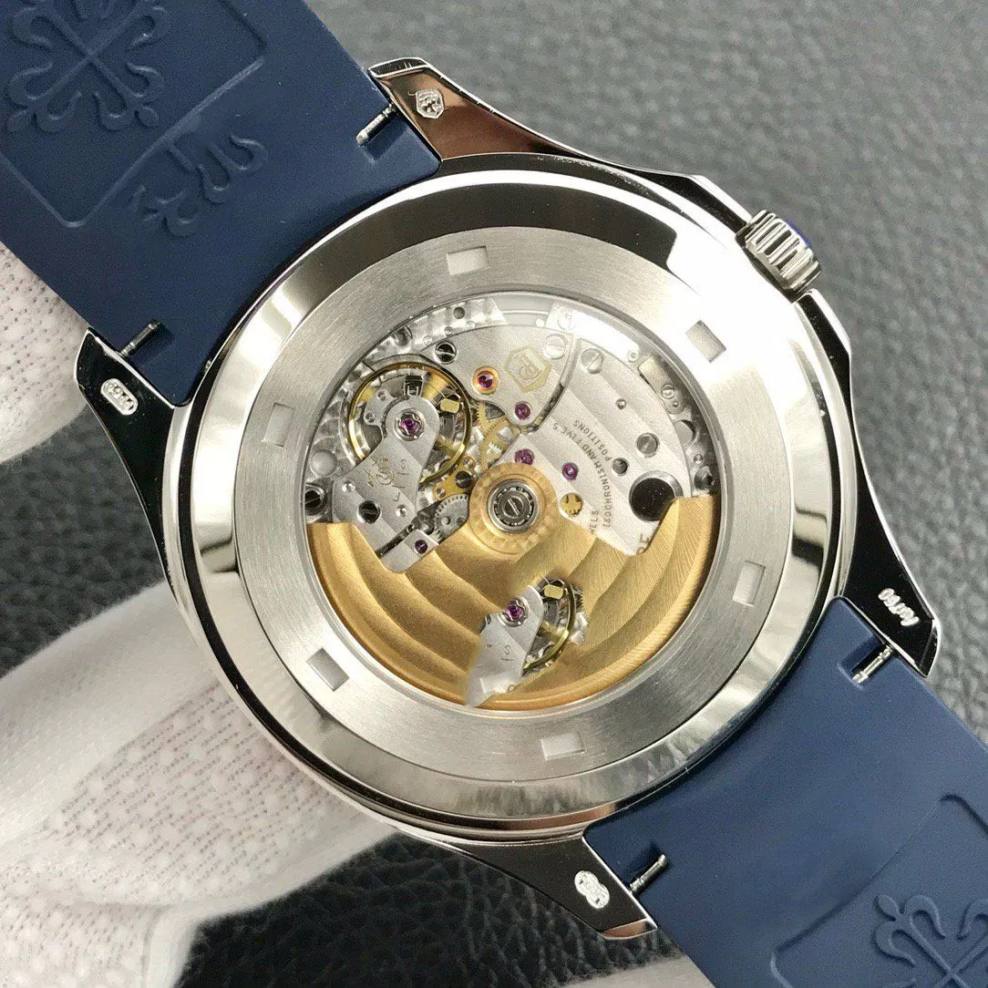 Ppf Factory 1: 1 Original Replica Luxury Men's Automatic Stainless Steel Watch with Blue Crocodile Pattern Luminous Markers and Date Dial
