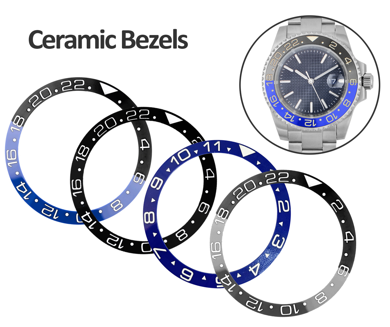 Custom Wholesale Watch 38mm Ceramic Bezel Ring Insert