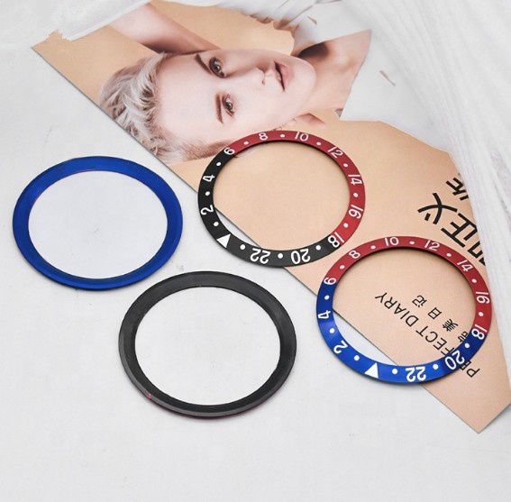 R OLEX Watch Arc Surface Aluminum Bezel 37.5*30.8*0.6mm Aluminum Insert