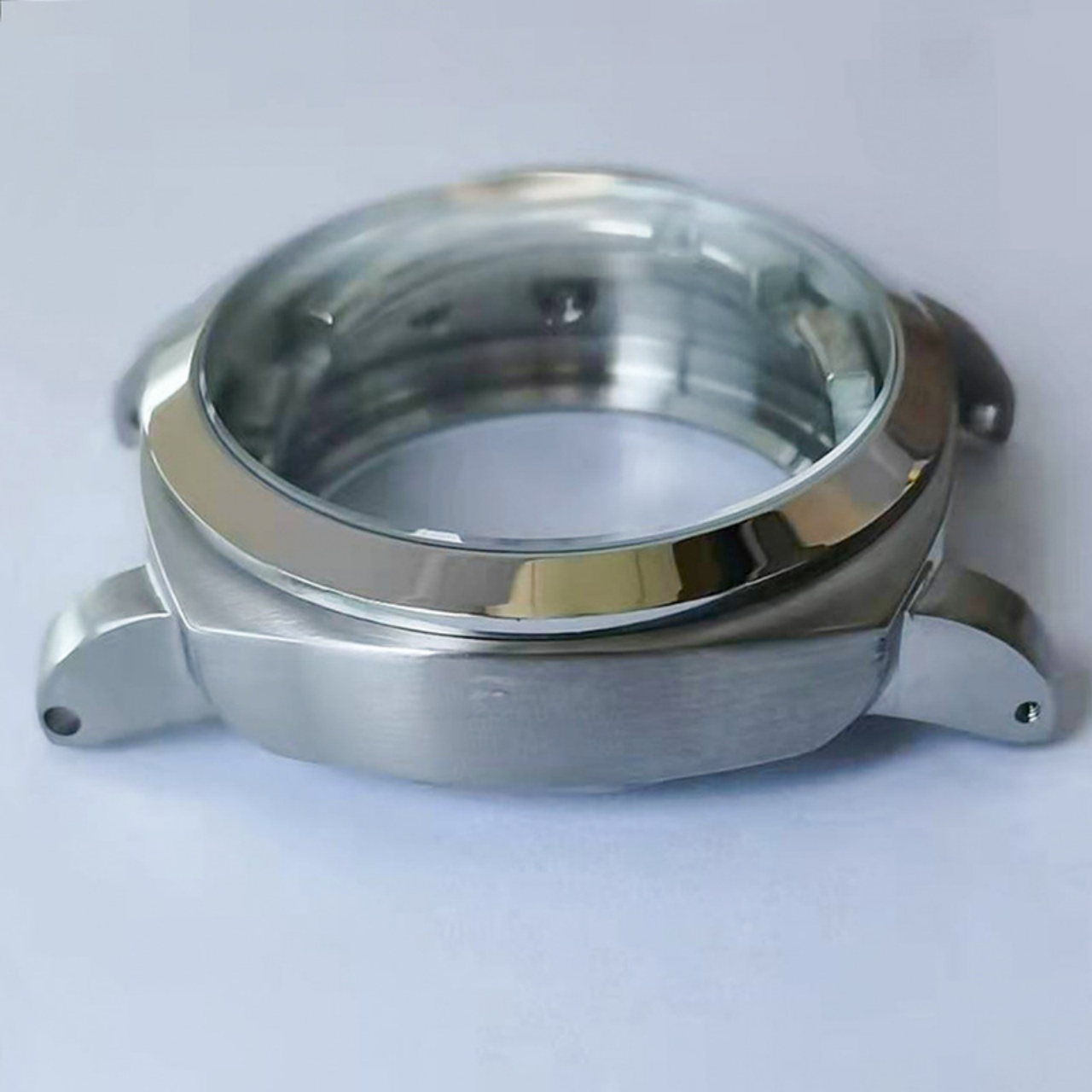 Watch Dial Custom 316 Stainless Steel 45MM Diameter Watch Crown With Flat Screw Rod Mechanical Watch Case