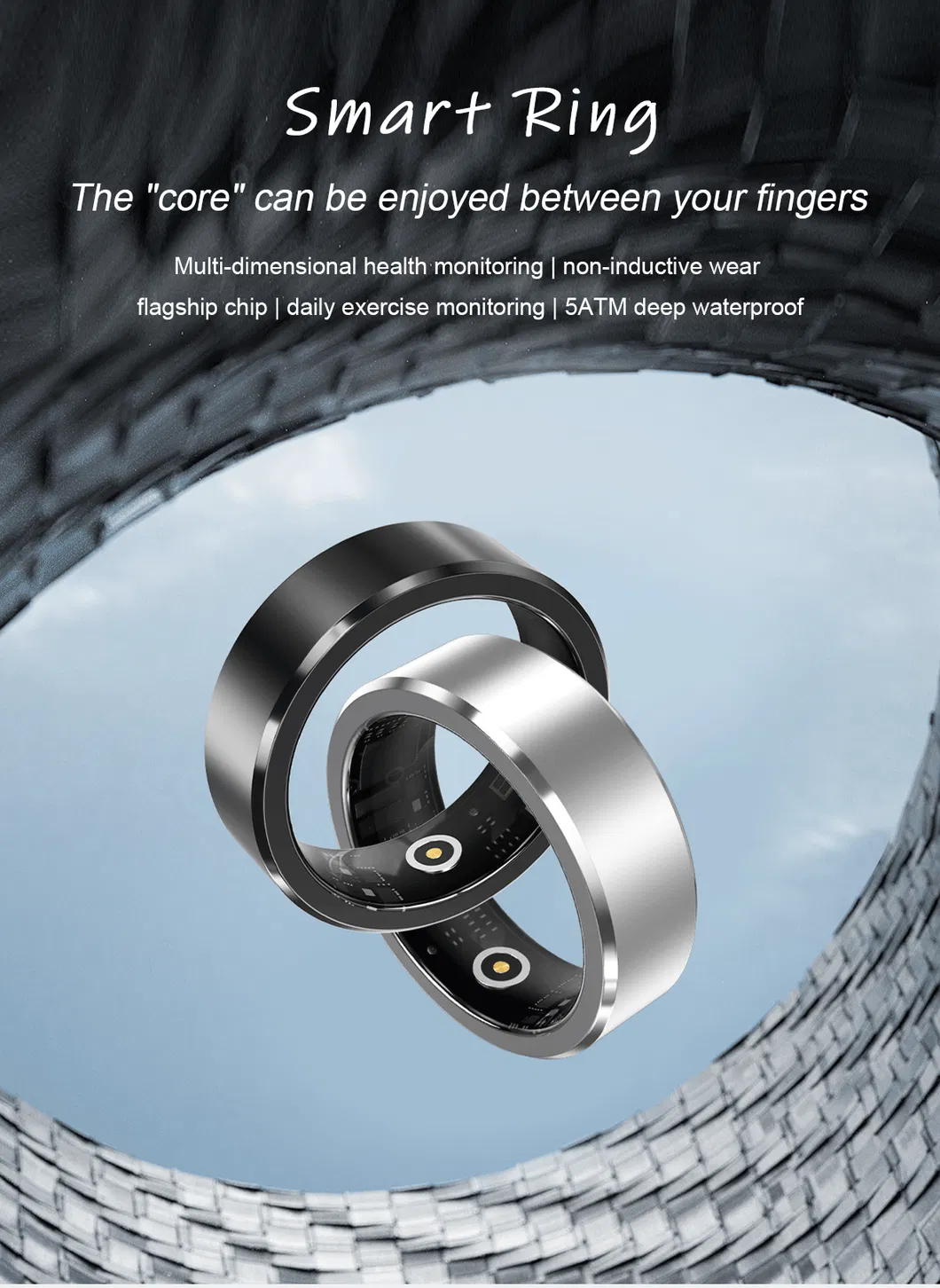 Waterproof Smart Intelligent Ring Activity Fitness Health Blood Oxygen Smart Ring Watch