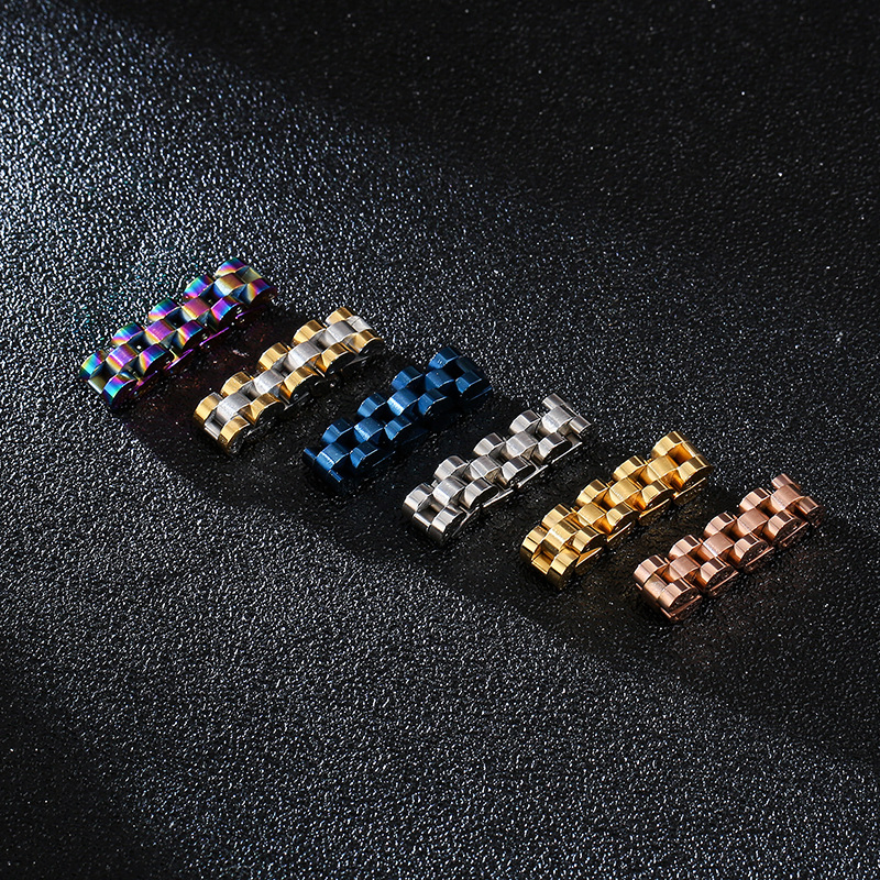 Stainless Steel Ring Watch Chain Design Hip-Hop Jewelry Men's Minimalist Ring