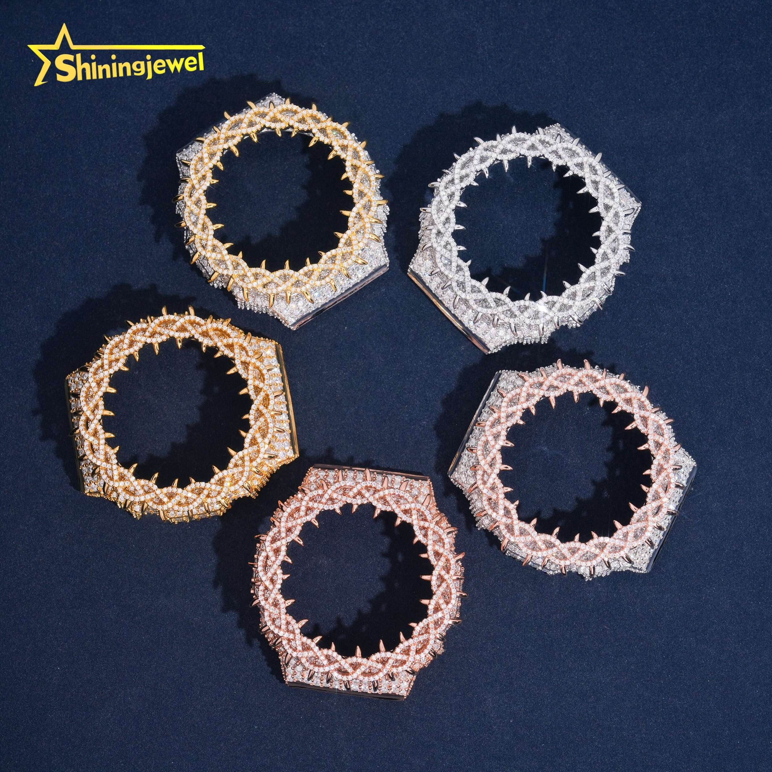 New Arrival Fashion Iced Out Hip Hop Fine Jewelry Accessories Part GA2100 Thorns Moissanite Watch Bezel Case