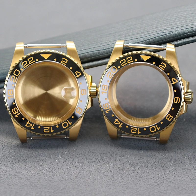 5ATM Waterproof Ceramic Bezel Insert Transparent Case Back Sapphire 40mm NH35 Stainless Steel Watch Case