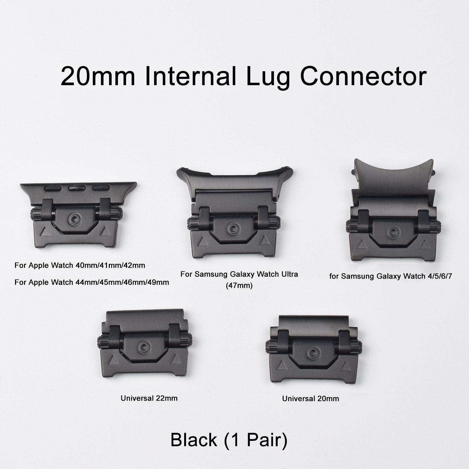 Win-Win Wholesale 20mm Stainless Steel Metal Watch Lug Connector for Apple/Samsung Ultra/Huawei Straps Adapter OEM Accessories