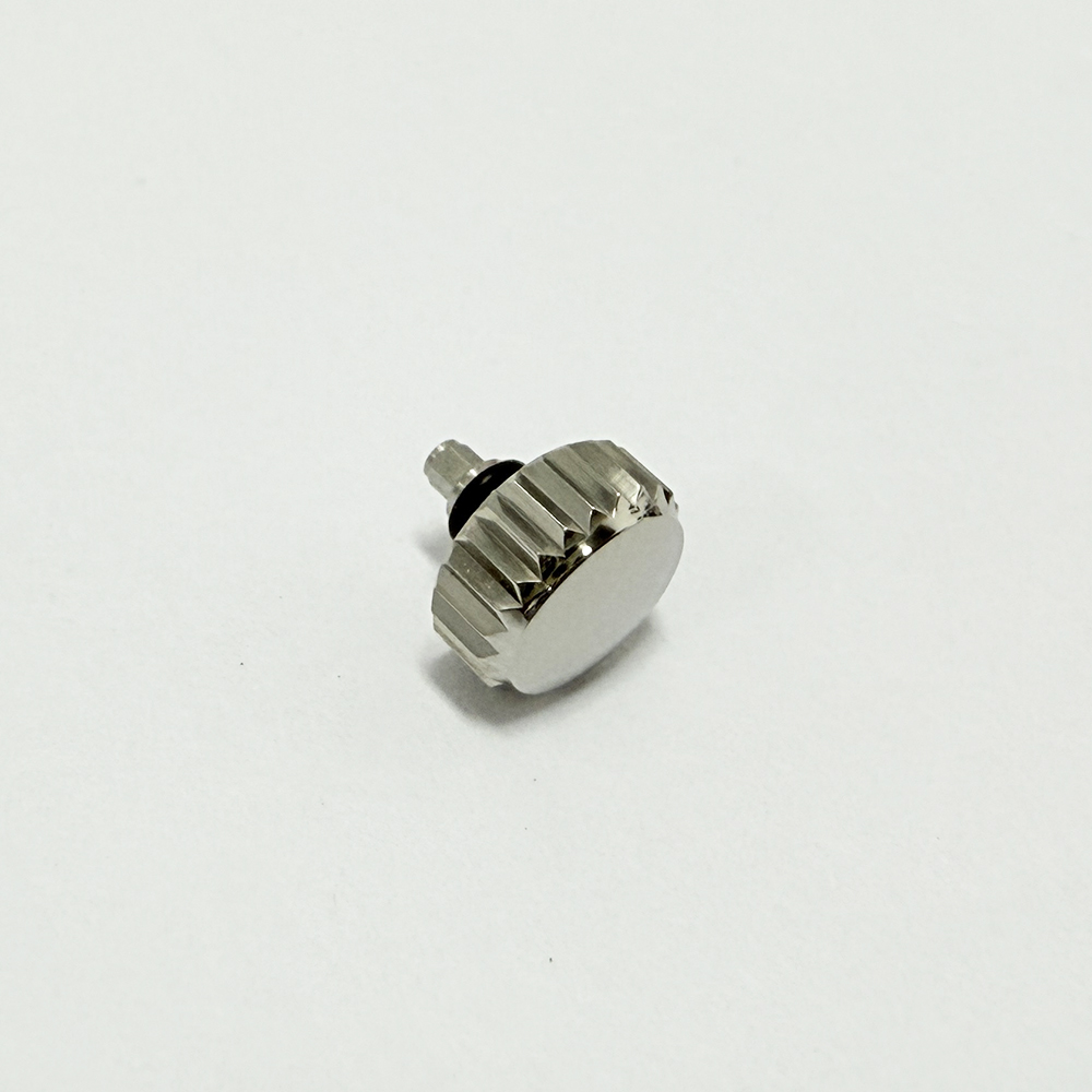 Watch Accessories Silver Polished Titanium Sharp Teeth Custom Made Screw Watch Crown 6mm 7mm 8mm Fit for NH35/NH36/ETA 2824