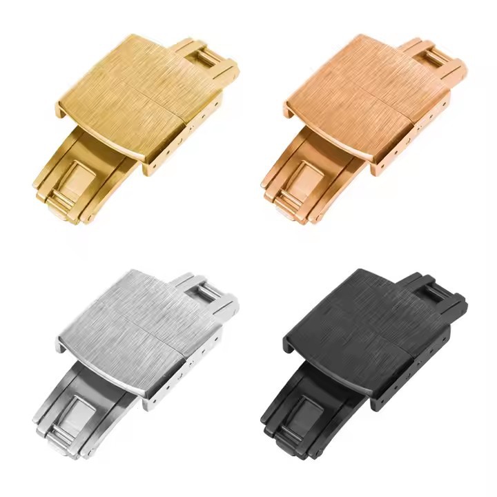 New Double Watch Turtle Buckle Spring Buckle Turtle Back Buckle Universal Side Lugs Model 16 18 20 22mm Stainless Steel Clasp