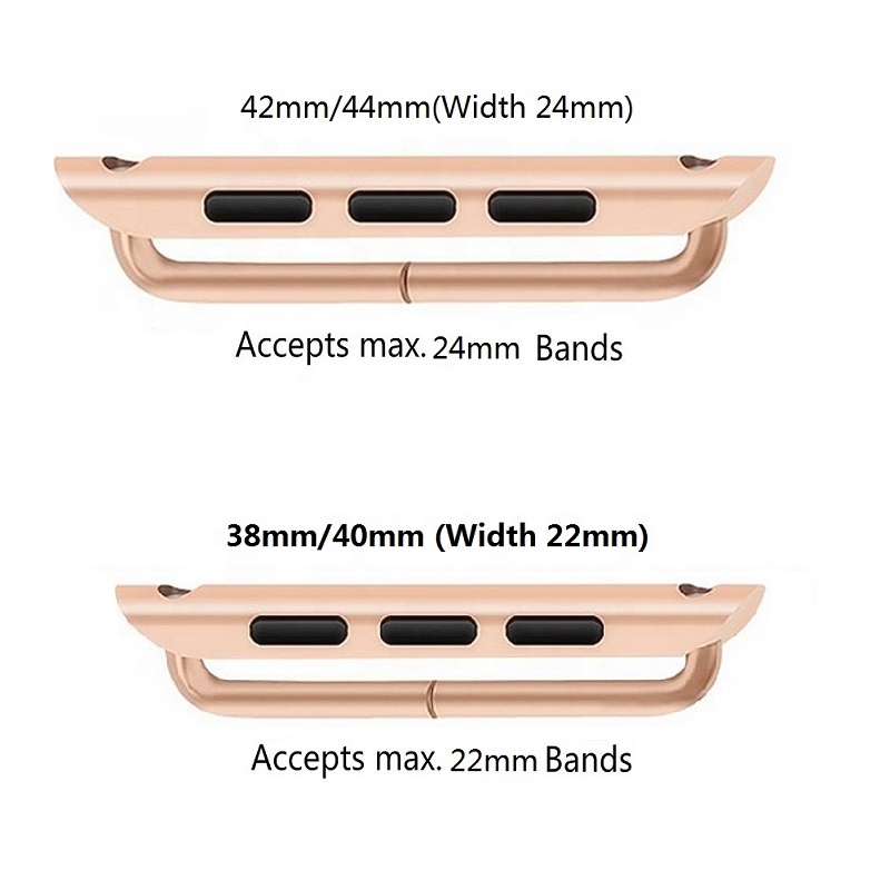 22mm 24mm Stainless Steel Strap Lugs Watch Adapter for Apple Watch Band Connector for IWatch 38mm 40mm 42mm 44mm