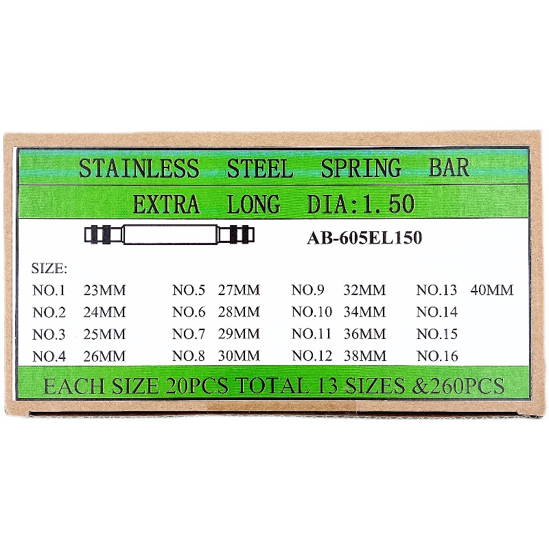 Watch Accessories 23-40MM 260PCS Stainless Steel Extended Spring bar for Watchmaker Watch Parts