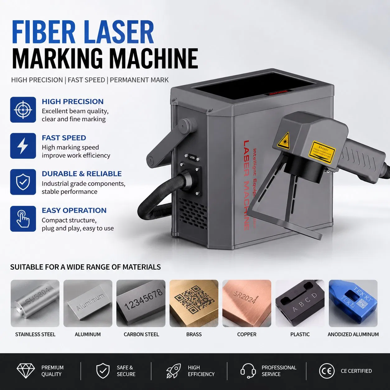 Portable Egg Laser Marking Machine 30W 50W Small Size