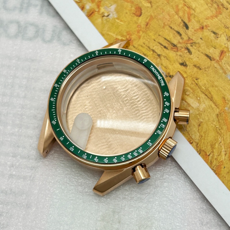 Rose Gold Stainless Steel 39.7mm Multifunctional Watch Case Bezel Seiko VK63 Quartz Movement Fits 20mm Steel Strap Mainland