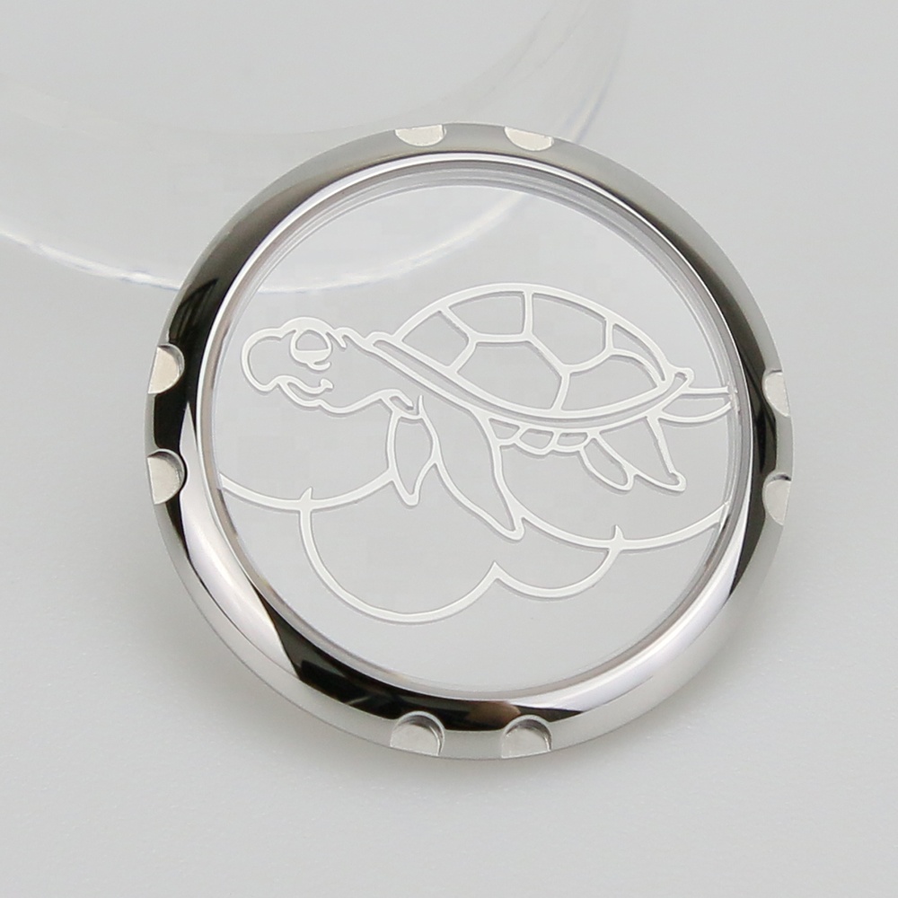 New Arrival 316L Stainless Steel 10ATM Thin Turtle Style Sapphire Glass Watch Case Back 007 Watch Parts New Arrival