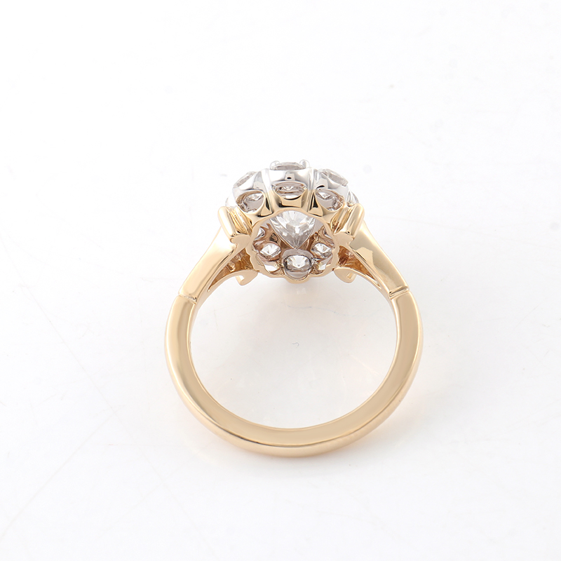 Pear Cut Moissanite Ring Luxury Jewelry 14K Yellow Gold Fine Jewelry Moissanite Diamond Ring
