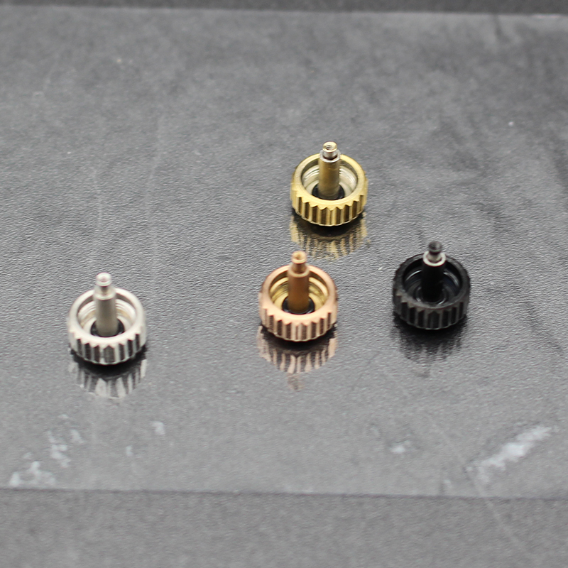 Custom Made Automatic Black Watch Crown Kits Waterproof Metal Design with OEM ODM Silver Rose Gold Brand Logo