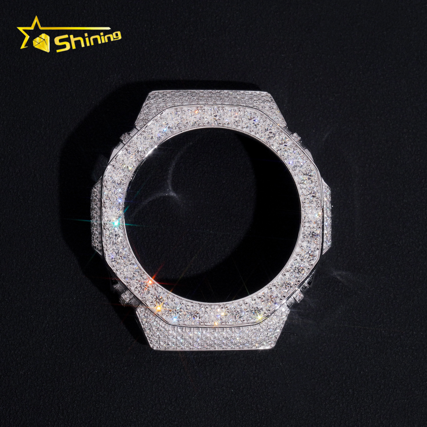 New Design 925 Silver GA2100 VVS Moissanite Watch Bezel Iced Out Hip Hop Moissanite Watch Case Accessories for Men