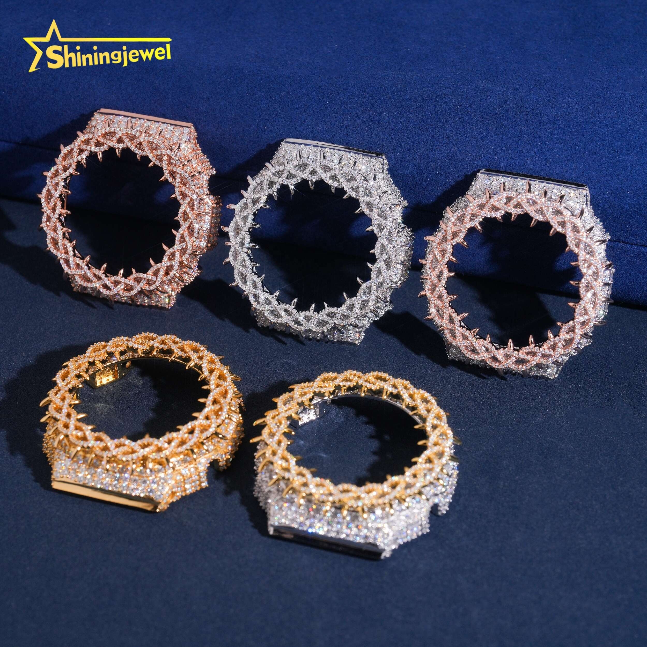 New Arrival Fashion Iced Out Hip Hop Fine Jewelry Accessories Part GA2100 Thorns Moissanite Watch Bezel Case